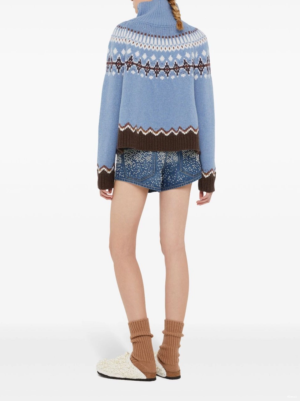 Cheap jumper Alanui intarsia-knit Women high-neck 0711